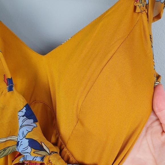 JAPANA‎ Maxi Dress Open Back Floral Gold/Pinks/Blues Women's Size S - Picture 10 of 12